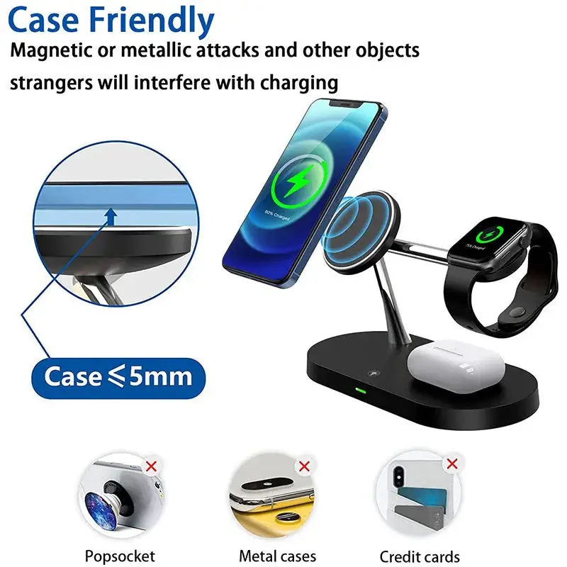 5-in-1 Magnetic Wireless Charger for iPhone, Watch & AirPods