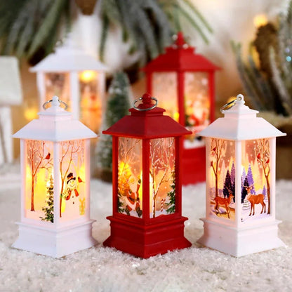 Santa & Snowman Lantern Light