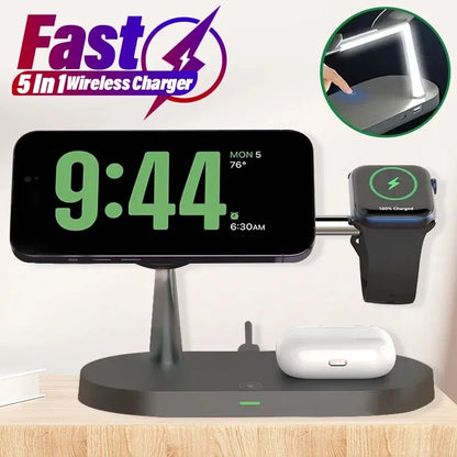 5-in-1 Magnetic Wireless Charger for iPhone, Watch & AirPods