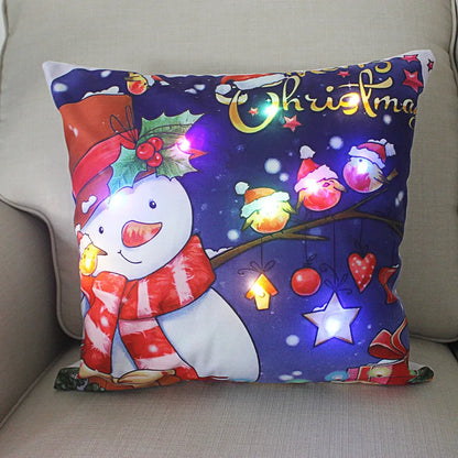 LED Glow Christmas Pillow Covers