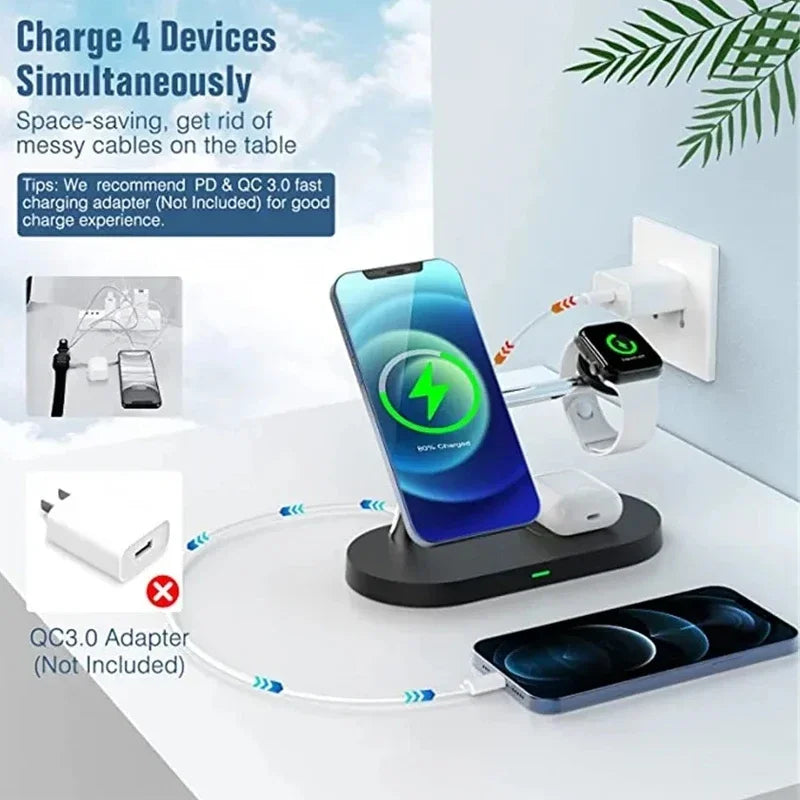 5-in-1 Magnetic Wireless Charger for iPhone, Watch & AirPods