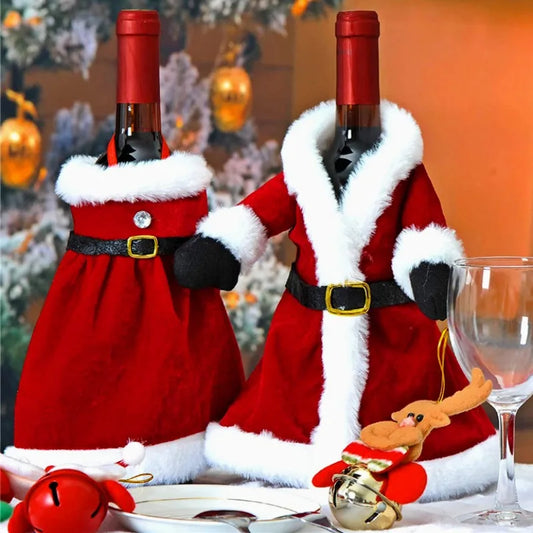 Festive Velvet Wine Bottle Covers